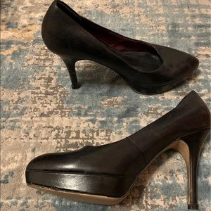 Tamaris Black Leather High Heels Size:9